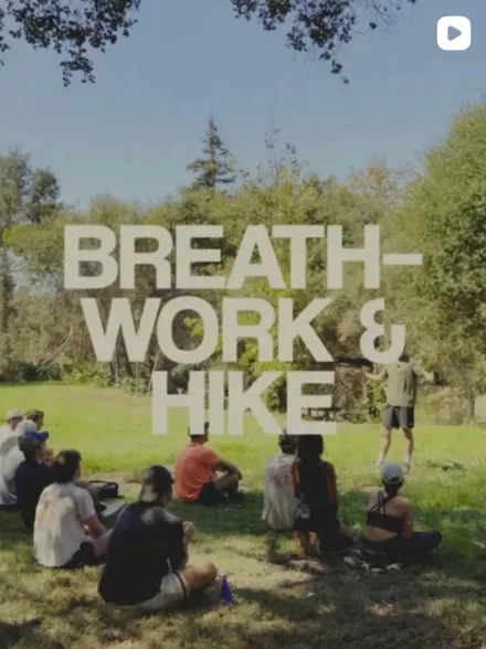 Breathwork and hike, on Instagram