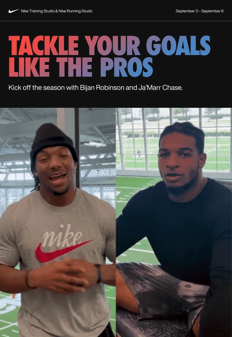 Tackle your goals like the pros, with Bijan Robinson and Ja&rsquo;Marr Chase